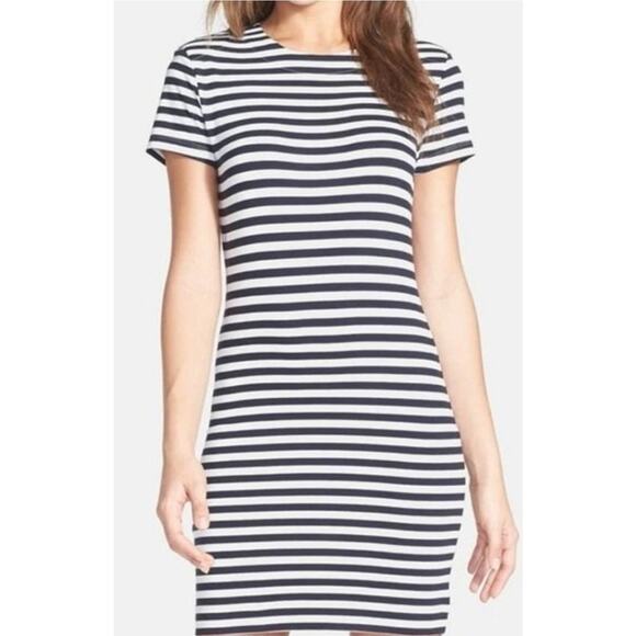 French Connection Fitted Striped T-Shirt Dress Womens Size 6‎ US - Picture 1 of 6